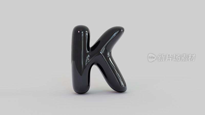 字母K居中- 3D插图库存图像